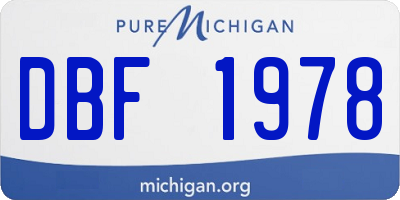 MI license plate DBF1978
