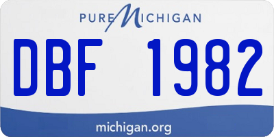 MI license plate DBF1982