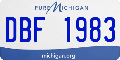MI license plate DBF1983