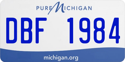 MI license plate DBF1984