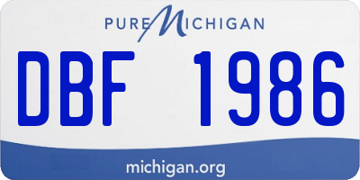 MI license plate DBF1986