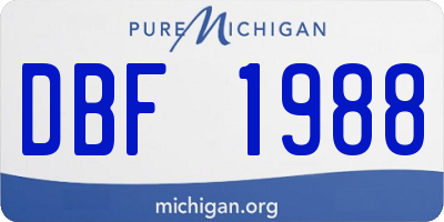 MI license plate DBF1988
