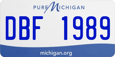MI license plate DBF1989