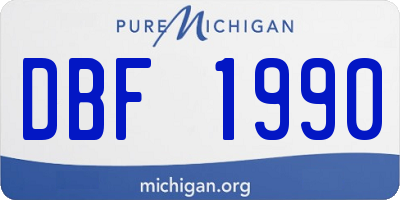 MI license plate DBF1990