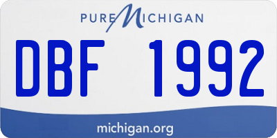MI license plate DBF1992