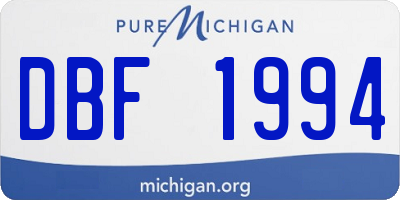 MI license plate DBF1994