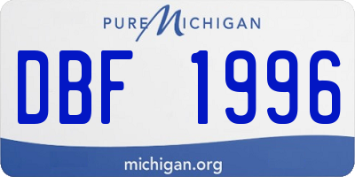 MI license plate DBF1996