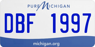 MI license plate DBF1997