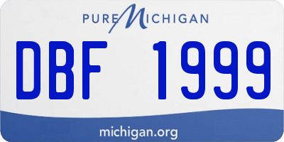 MI license plate DBF1999