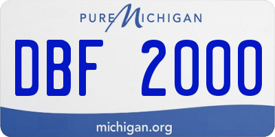 MI license plate DBF2000