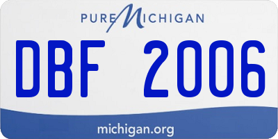 MI license plate DBF2006