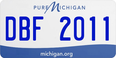 MI license plate DBF2011