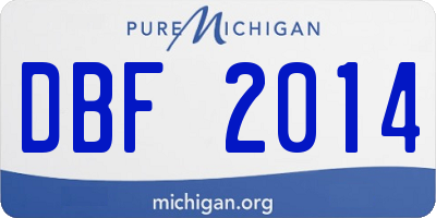 MI license plate DBF2014