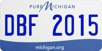 MI license plate DBF2015