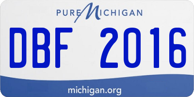 MI license plate DBF2016