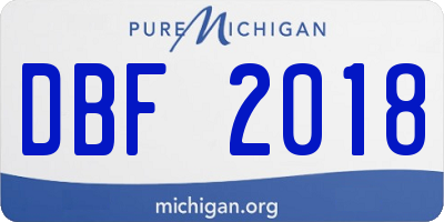 MI license plate DBF2018