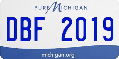 MI license plate DBF2019