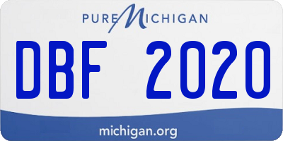 MI license plate DBF2020