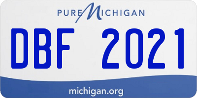MI license plate DBF2021