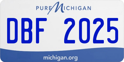 MI license plate DBF2025