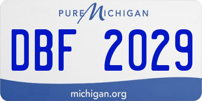 MI license plate DBF2029