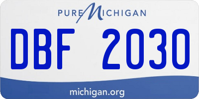 MI license plate DBF2030