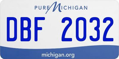 MI license plate DBF2032