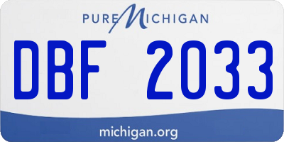 MI license plate DBF2033