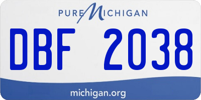 MI license plate DBF2038