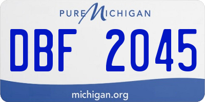 MI license plate DBF2045