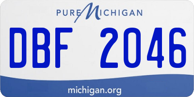 MI license plate DBF2046