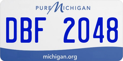 MI license plate DBF2048