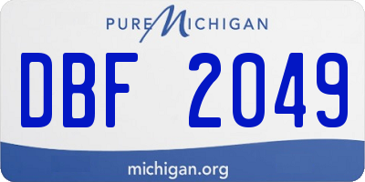 MI license plate DBF2049
