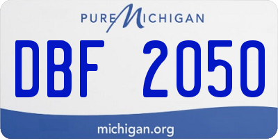 MI license plate DBF2050