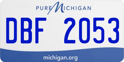 MI license plate DBF2053