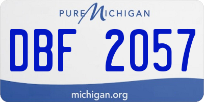 MI license plate DBF2057