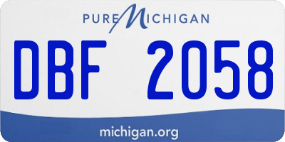 MI license plate DBF2058