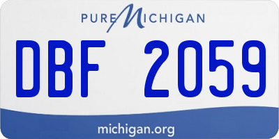 MI license plate DBF2059