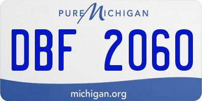 MI license plate DBF2060