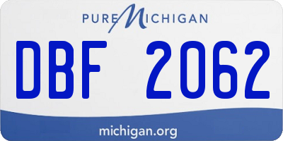 MI license plate DBF2062