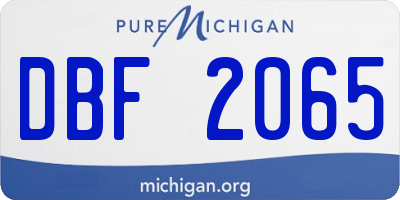 MI license plate DBF2065
