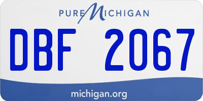 MI license plate DBF2067