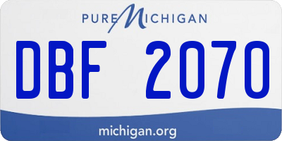 MI license plate DBF2070