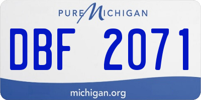 MI license plate DBF2071