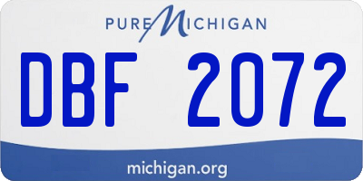 MI license plate DBF2072