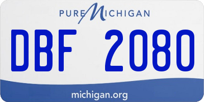 MI license plate DBF2080