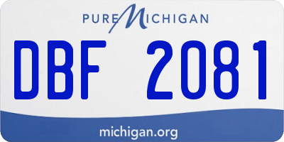 MI license plate DBF2081