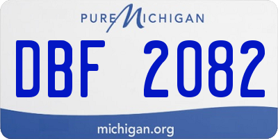 MI license plate DBF2082