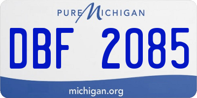 MI license plate DBF2085