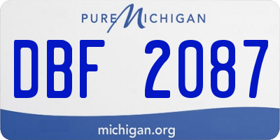 MI license plate DBF2087